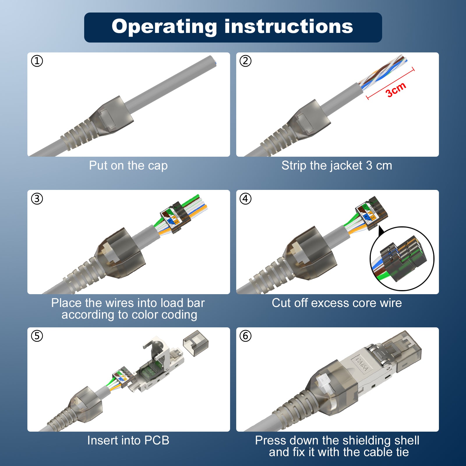 Toolless RJ45 Cat6a Connector VCELINK