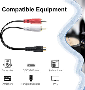 rca splitter 1 female to 2 male