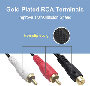 1 female to 2 male rca splitter
