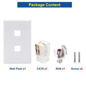 coaxial cable and ethernet wall plate