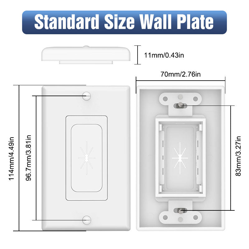 VCELINK TV Cord Hider for Wall Mounted TV, Brush Wall Grommet for Low  Voltage Cables Pass Through, Includes Hole Saw Drill Attachment and  Mounting Brackets for Easy Install, White, 2-Pack 