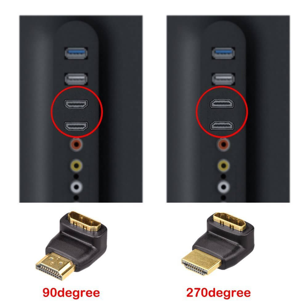 Adaptateur d'angle HDMI™ haute vitesse, mâle - femelle, 270°