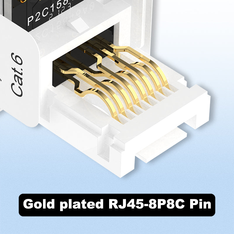 Imbaprice Keystone Jack RJ45 Cat.6 - Modulo Punch Down 110 Placcato Oro Per Reti Ufficio E Casa