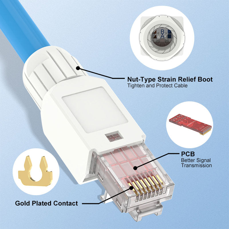 121165 Tool-free RJ45 Plug, Cat.6, 2pcs/pack - Equip