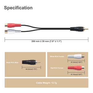 rca splitter male to 2 female