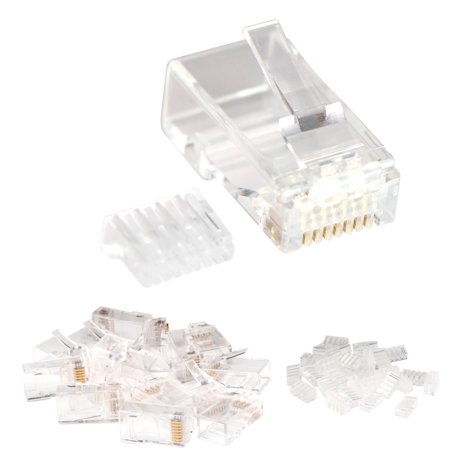 VCE Lot de 25 Connecteur RJ45 CAT6 Embout de Connecteur Blindé Nickelé RJ45  8P8C Via Une Prise Modulaire Ethernet Imprimante : : Commerce,  Industrie et Science