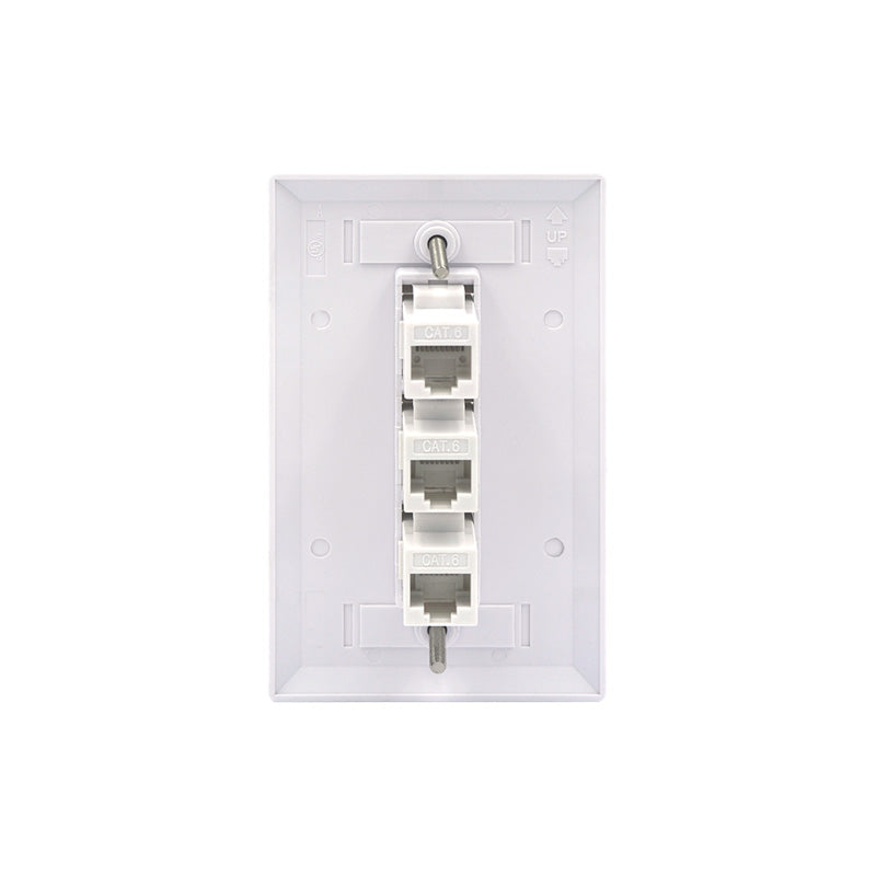 Generic Triple Cat6 RJ45 Ethernet Network Socket In White - Single - Foto 7