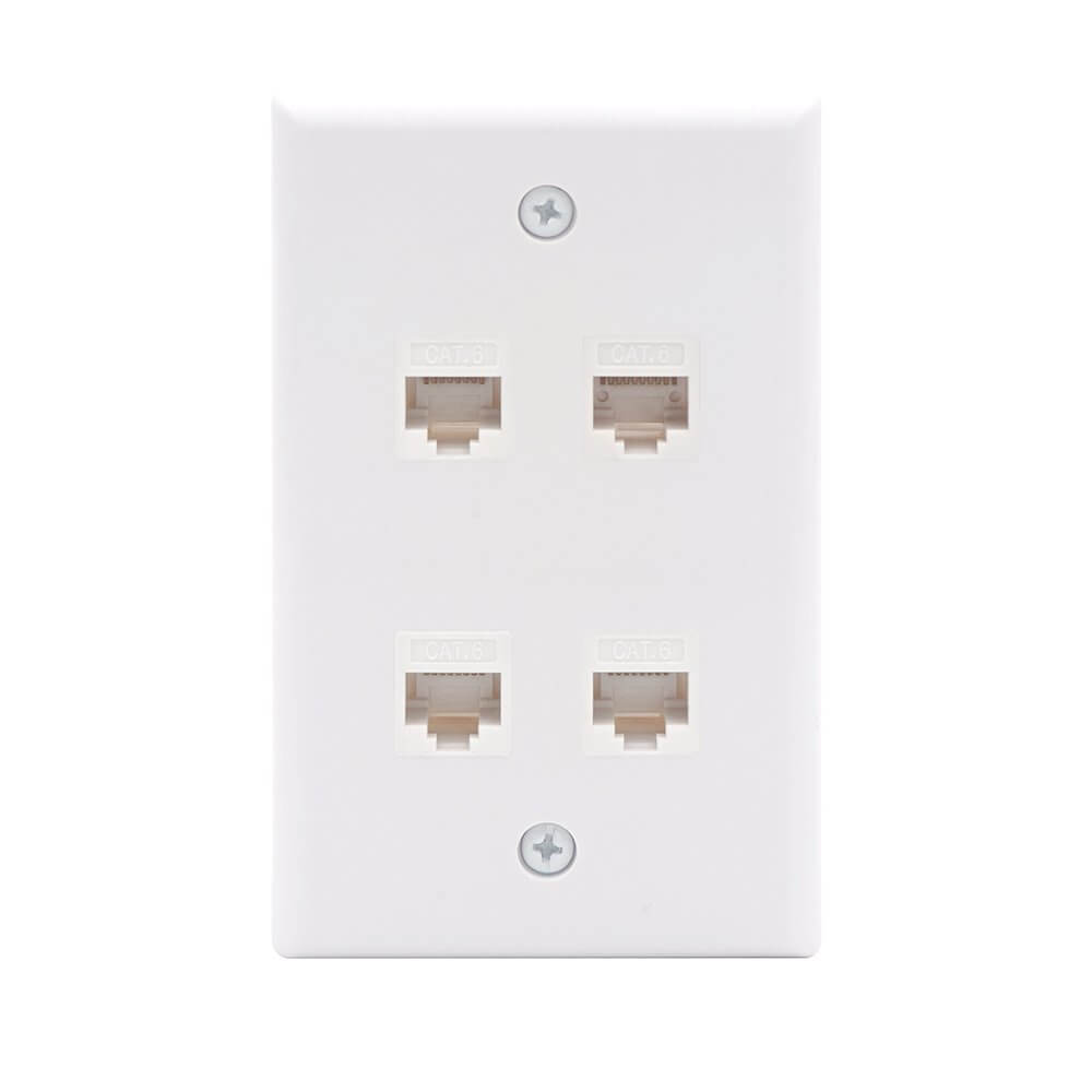 Riteav Doppia Presa Ethernet CAT6 Bianca – Piastra A Muro Da Incasso Per Rete Veloce E Stabile