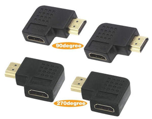 90 degree right angle hdmi adapter female to male