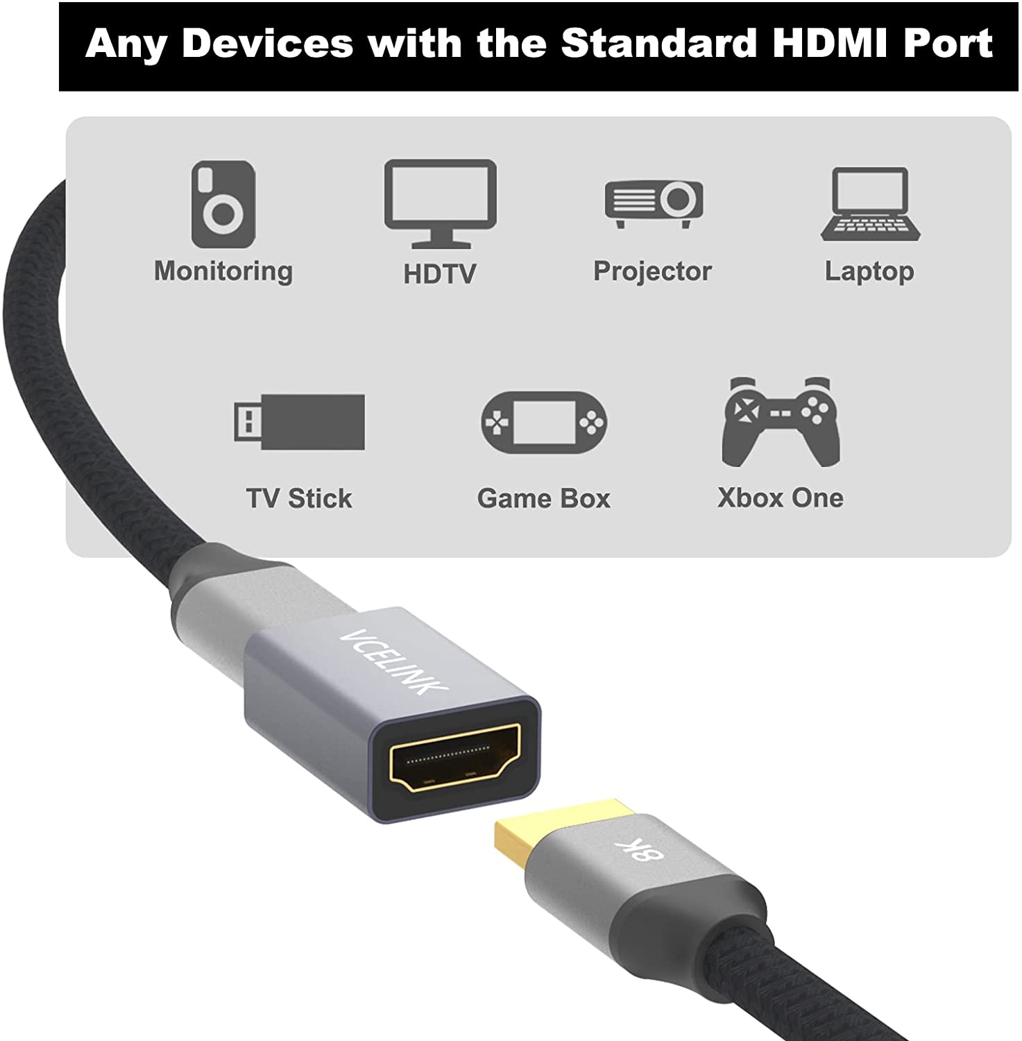 8K HDMI Female to Female Coupler VCELINK